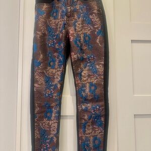VENUS Blue and Brown Floral Skinny Jeans